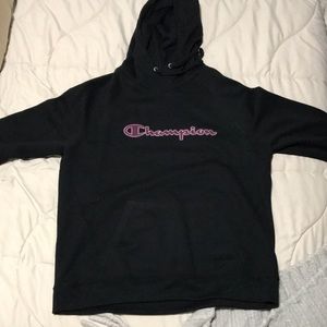 Black/Pink Womens Large Champion Hoodie